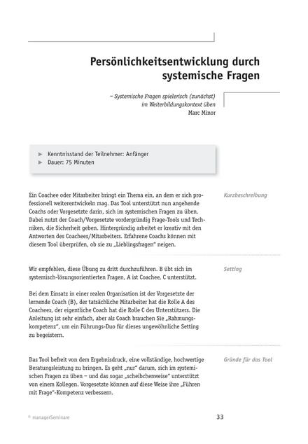 zum Tool: Train the Coach: Persönlichkeitsentwicklung durch systemische Fragen