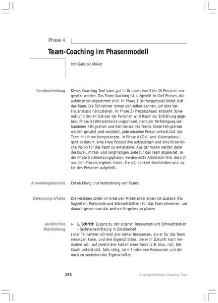 Tool  Coaching-Tool: Team-Coaching im Phasenmodell