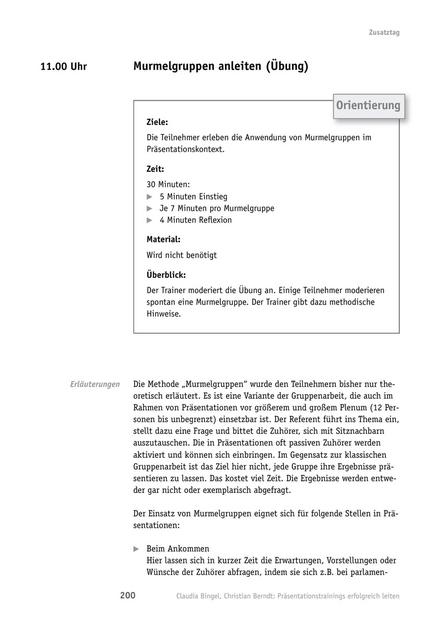 zum Tool: Präsentations-Übung: Murmelgruppen anleiten