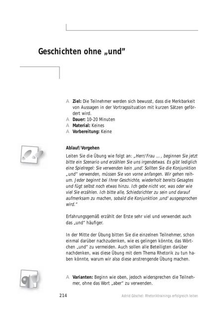 zum Tool: Rhetorik-Übung: Geschichten ohne 'und'