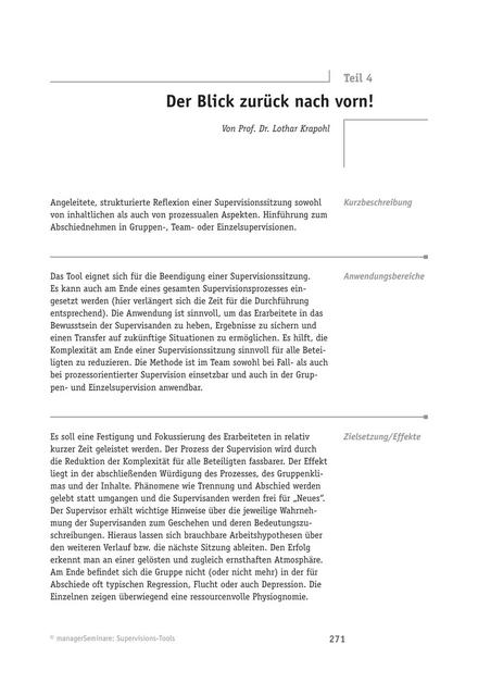 zum Tool: Supervisions-Tool: Der Blick zurück nach vorn