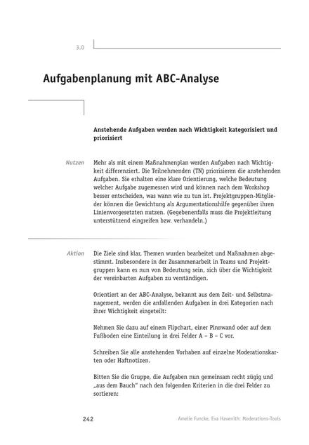 Tool  Moderations-Tool: Aufgabenplanung mit ABC-Analyse