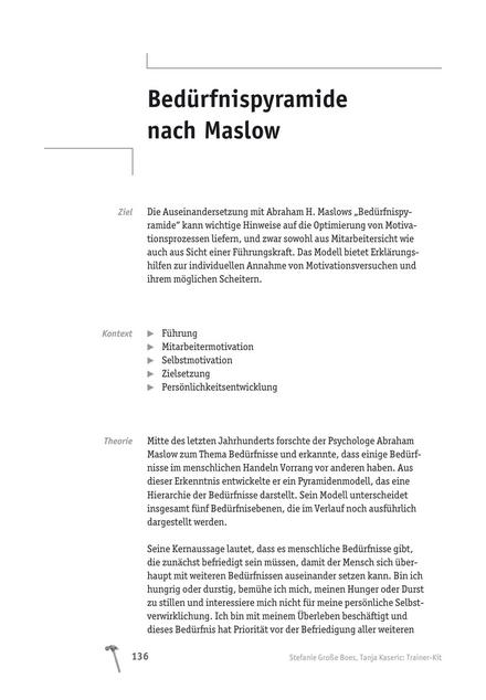 zum Tool: Motivations-Modell: Die Bedürfnispyramide nach Maslow