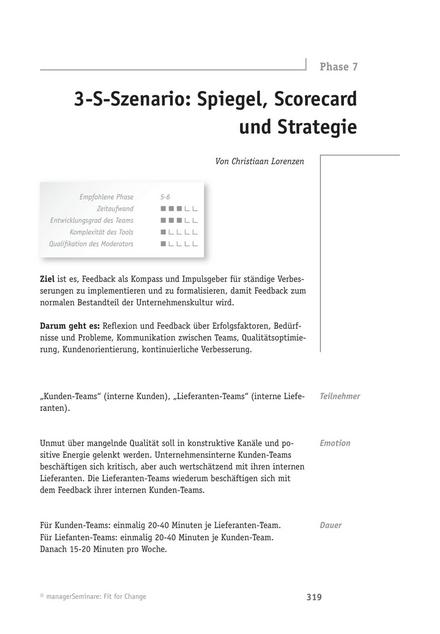 Tool  Change-Tool: 3-S-Szenario: Spiegel, Scorecard und Strategie