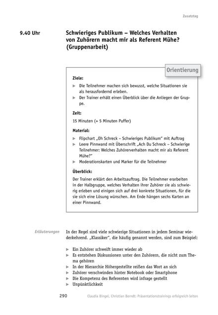 zum Tool: Präsentations-Training: Schwieriges Publikum - Input und Übung