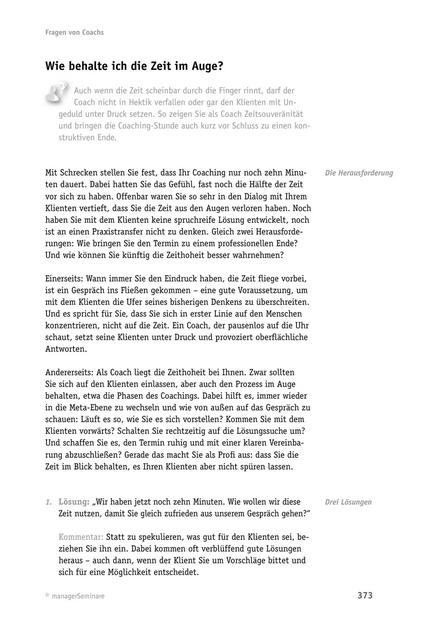 Tool  Fragen von Coachs: Wie behalte ich die Zeit im Auge?