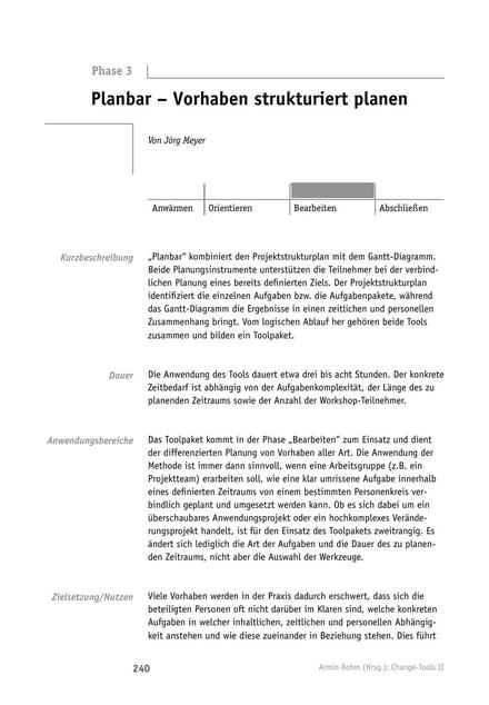zum Tool: Change-Tool: Planbar - Vorhaben strukturiert planen