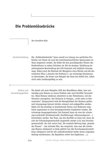 zum Tool: Problemlösungs-Tool: Die Problemlösebrücke