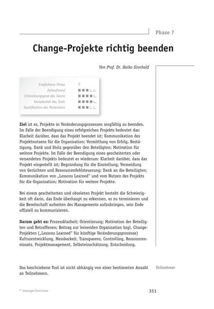 zum Tool: Change-Tool: Change-Projekte richtig beenden