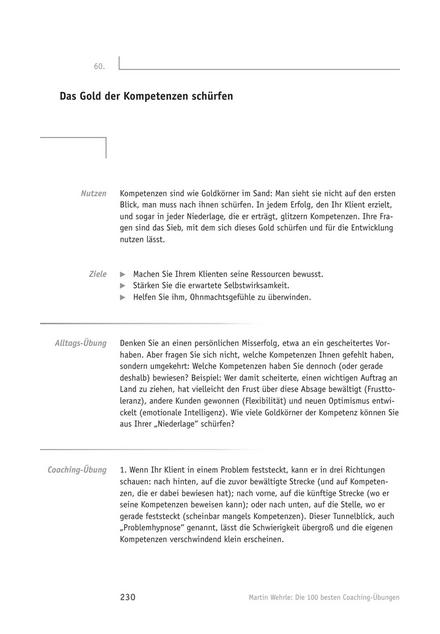 zum Tool: Übung für Coachs: Das Gold der Kompetenzen schürfen