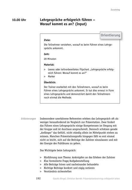 zum Tool: Präsentations-Training: Lehrgespräche erfolgreich führen - Input und Übung