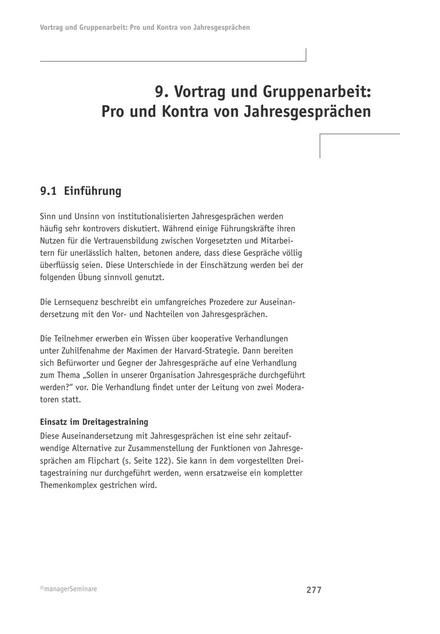 zum Tool: Führungs-Training: Pro und Kontra von Jahresgesprächen