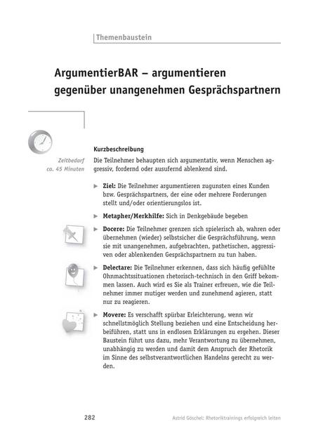 zum Tool: Rhetorik-Übung: Argumentieren gegenüber unangenehmen Gesprächspartnern
