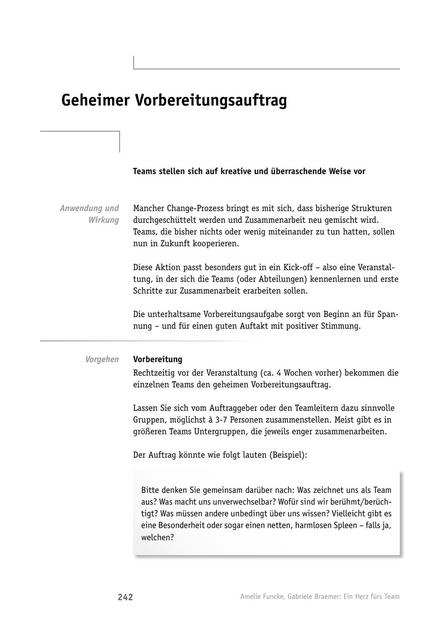 Tool  Team-Workshop: Geheimer Vorbereitungsauftrag