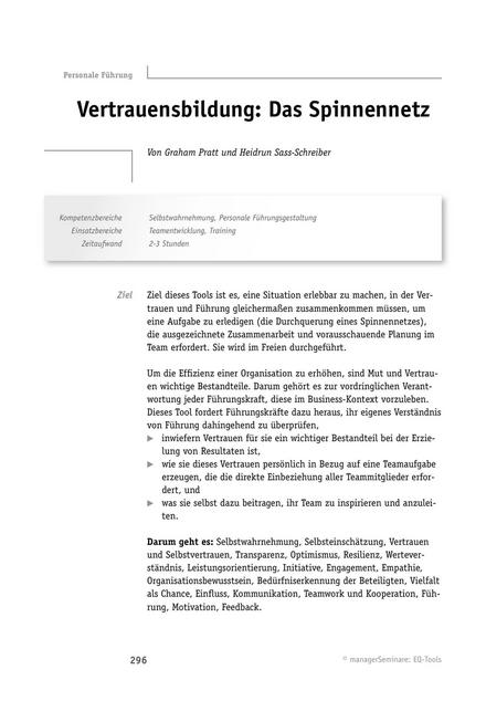 zum Tool: EQ-Tool: Vertrauensbildung - das Spinnennetz