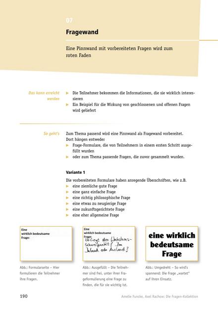 zum Tool: Trainings-Frage: Fragewand