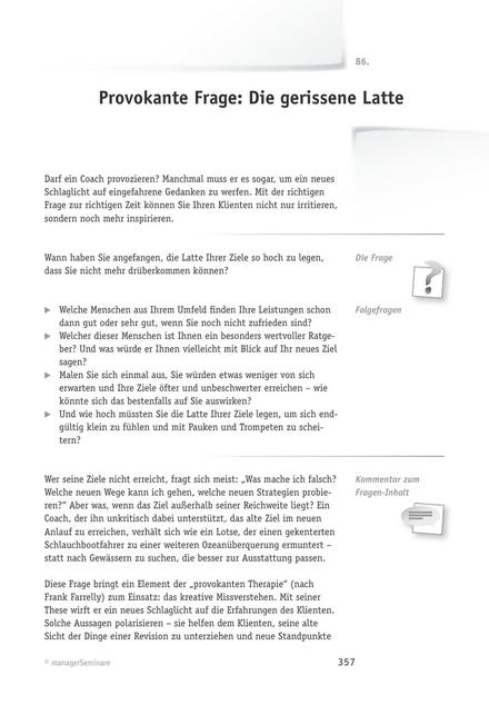 Tool  Coaching-Frage: Die gerissene Latte
