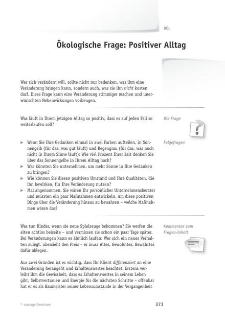 zum Tool: Coaching-Frage: Positiver Alltag