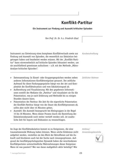 zum Tool: Konfliktlösungs-Tool: Konflikt-Partitur