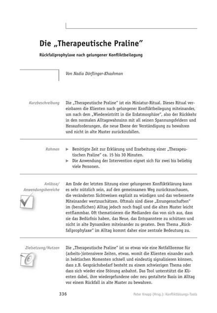 Tool  Konfliktlösungs-Tool: Die 'Therapeutische Praline'
