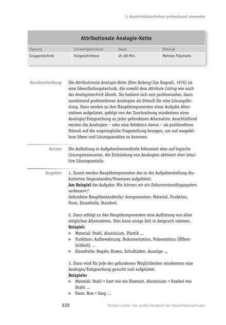 zum Tool: Kreativitäts-Tool: Attributionale Analogie-Kette