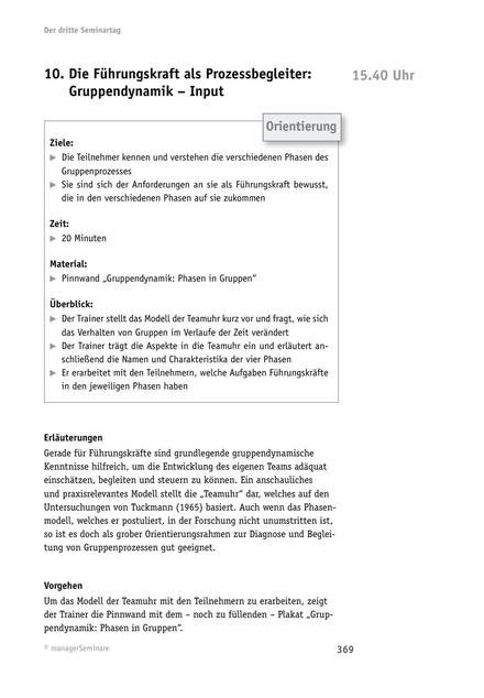 zum Tool: Übung zur Gruppendynamik: Die Führungskraft als Prozessbegleiter