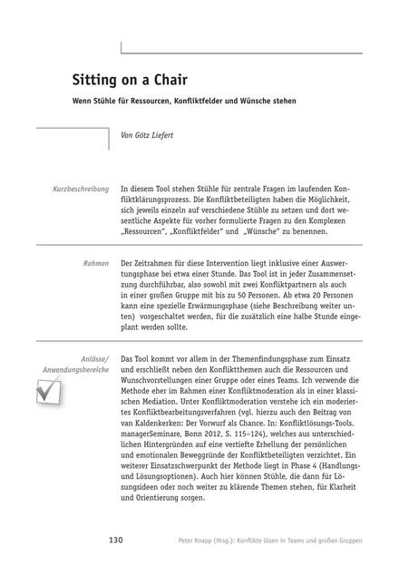 Tool  Konfliktlösungs-Tool: Sitting on a Chair