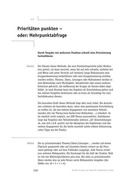 Moderations-Tool: Prioritäten punkten