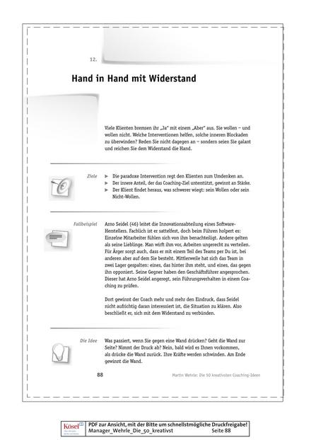 Tool  Coaching-Tool: Hand in Hand mit Widerstand