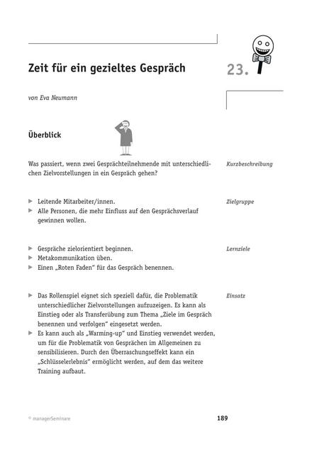 zum Tool: Rollenspiel: Zeit für ein gezieltes Gespräch