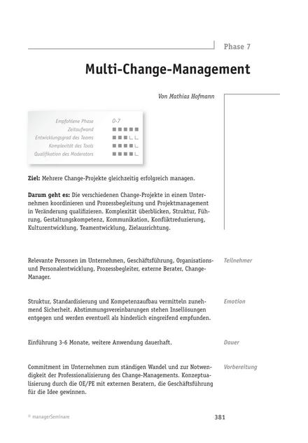 Tool  Change-Tool: Multi-Change-Management