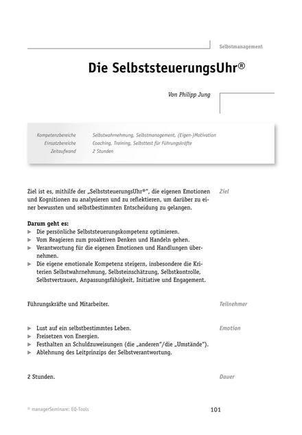 zum Tool: EQ-Tool: Die SelbststeuerungsUhr®