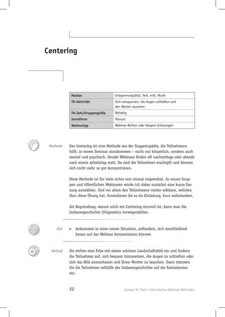 Tool  Webinar-Methode: Centering