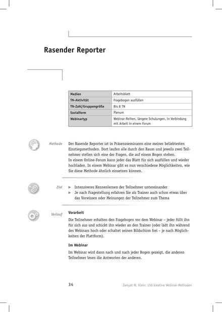 Tool  Webinar-Methode: Rasender Reporter