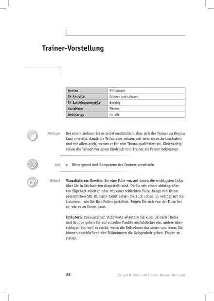 Tool  Webinar-Methode: Trainer-Vorstellung