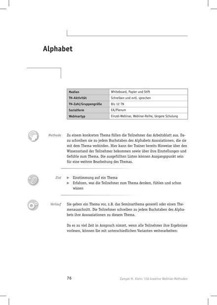 Tool  Webinar-Methode: Alphabet