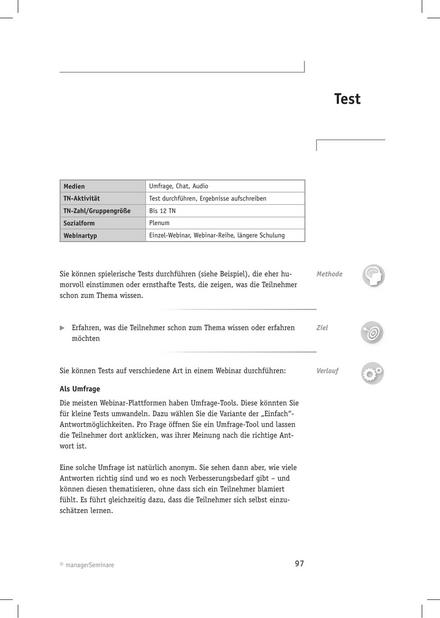 Tool  Webinar-Methode: Test