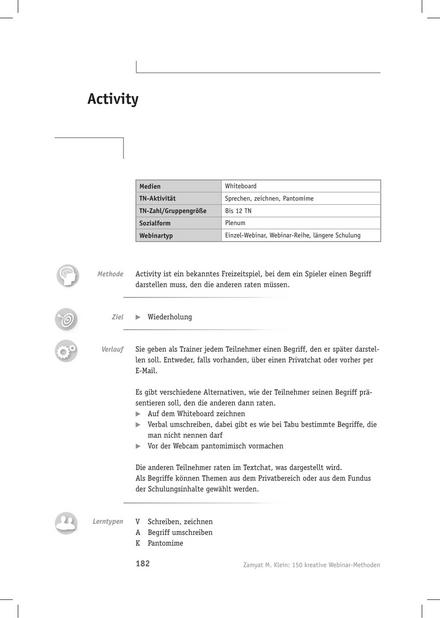 Tool  Webinar-Methode: Activity
