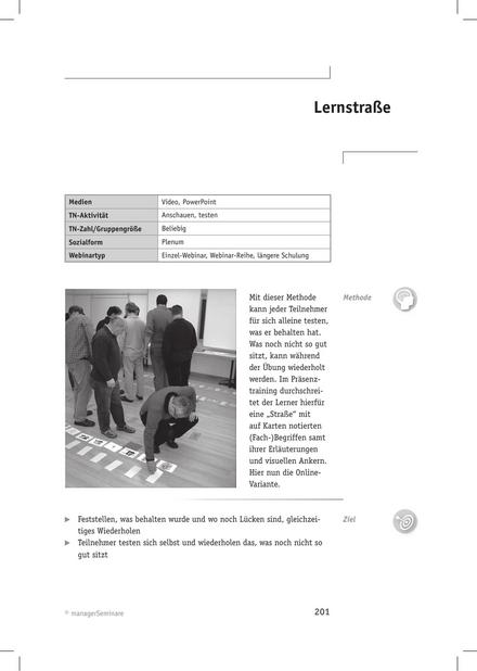 Tool  Webinar-Methode: Lernstraße