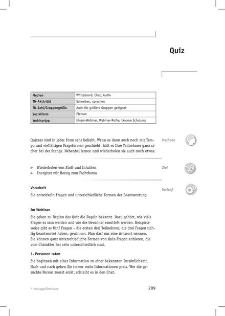 Tool  Webinar-Methode: Quiz