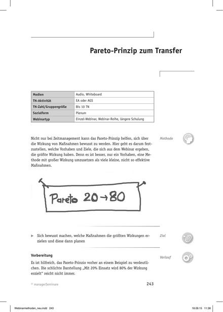 Tool  Webinar-Methode: Pareto-Prinzip zum Transfer
