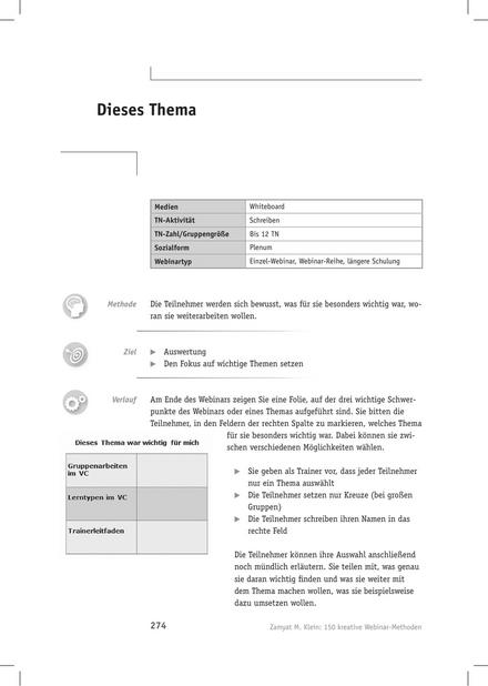 zum Tool: Webinar-Methode: Dieses Thema