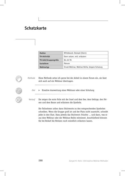 Tool  Webinar-Methode: Schatzkarte