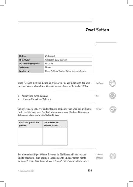 Tool  Webinar-Methode: Zwei Seiten