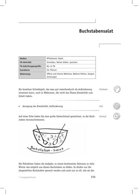 Tool  Webinar-Methode: Buchstabensalat