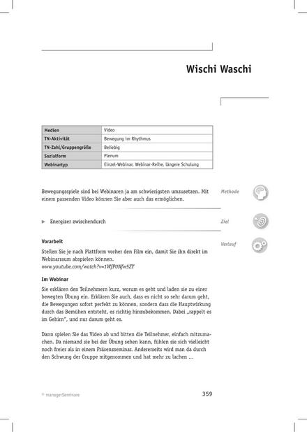 Tool  Webinar-Methode: Wischi Waschi
