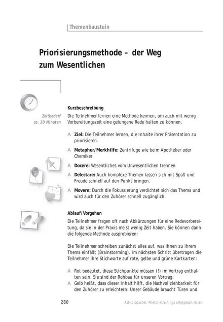 Tool  Rhetorik-Übung: Die Priorisierungsmethode