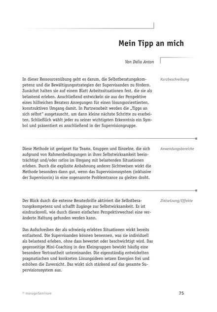 Supervisions-Tool: Mein Tipp an mich