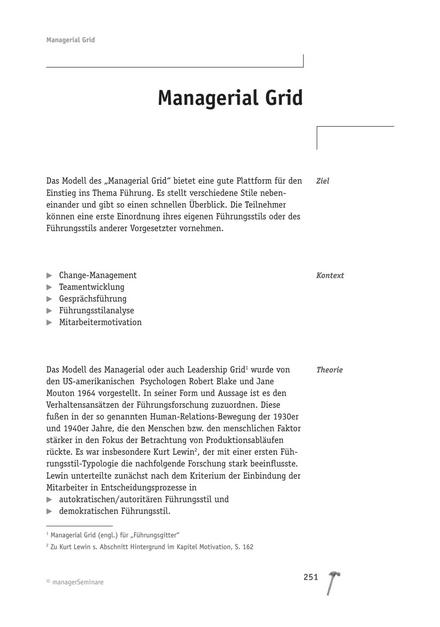 Tool  Führungsmodell: Das Managerial Grid