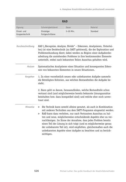 zum Tool: Kreativitäts-Tool: RAD – Recognize, Analyze, Divide